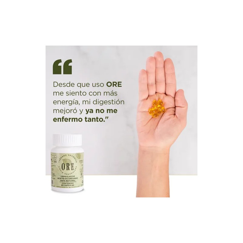 Aceite De Oregano Ore, 65 Capsulas Cu Kit 2 Frascos
