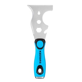 KEZERS 13-In-1 Painter’s Tool, 3" Stainless Steel Putty Knife Scraper, Paint Scraper Tool for Painting & Wood with Metal Hammer End, Multi-Use Drywall Paint Stripper Tool for Scraping Paint & Caulk