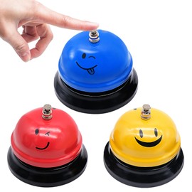 3 Pieces Call Bells Service Bell, Small Desk Bell Metal Hand Bell for Counter Reception Restaurant Dinner Office Hotels