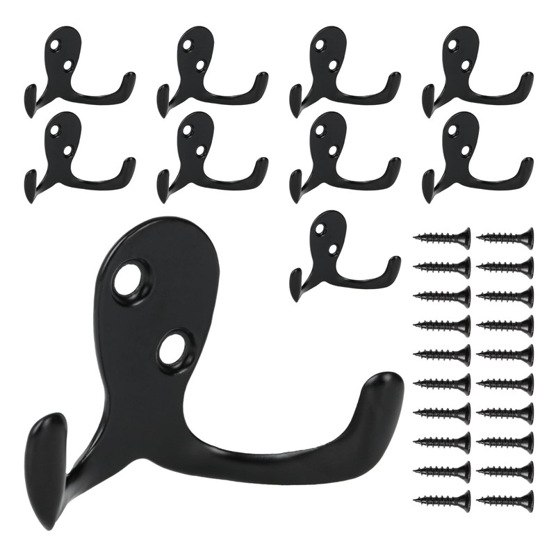 Aynoo 10 Pack Coat Hooks, Metal Wall Hooks Hardware, Heavy