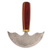 Round Leather Knifes Incisive Blade High Hardness Polished Wooden Handle