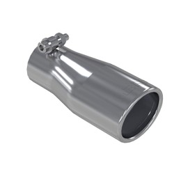 MBRP 2.5 Inch Exhaust Tip, Polished Stainless Steel Universal, 2.5" Inlet 3.75" Outlet 7" Overall Length, Single Wall Rolled End Tailpipe Tip | T5116