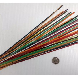 Acute Marquetry Clearance! 14" X 1/8" Misc. Dyed Colors Veneer Inlay Banding, Lot Of 40 Pieces!