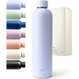 KIVY Stainless Steel Insulated Water Bottle 32oz | Leak Proof BPA-Free Metal Water Bottle - Stainless steel water bottle stainless steel - Slim water bottle no straw - Blue water bottle screw top