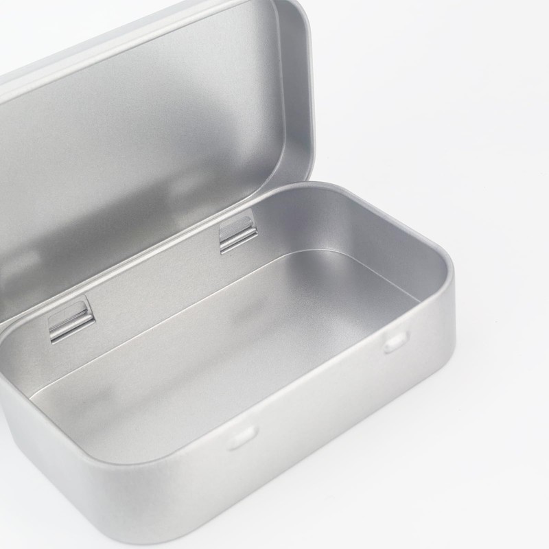 Goodma 20 Pieces Rectangular Metal Empty Hinged Tins Containers Basic