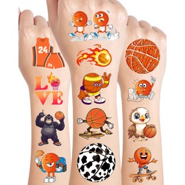 200 Pieces Cute Basketball Temporary Tattoos Stickers,20 Sheets Basketball Themed Tattoos Stickers Party Decoration Supplies Party favors for Kids Adults