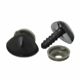 Unbranded 5 Noses and 5 Backs (10 pieces) Black Safety Noses for Doll and Toy Making  13mm