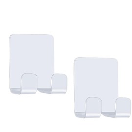 JWCE. Razor Holder Hooks Shower Hook with Acrylic Adhesive for Razor Bathroom Kitchen Organizer for Razor Plug Towelrazor Hooks (Acrylic Razor holder-2pcs White)