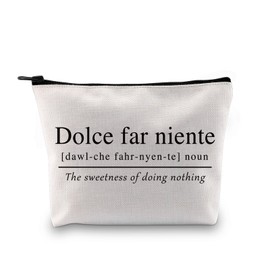 Italian Themed gift Sweet Doing Nothing Italian quote gift Dolce far Niente Italy Lover gift Zipper Pouch Travel Bag (Dolce far Niente Bag CA)