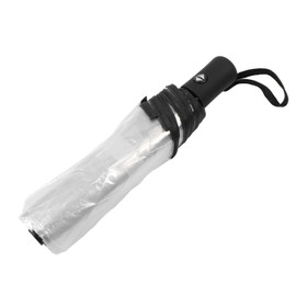 Clear Automatic Foldable Umbrella 8 Ribs 3 Folding Black Edging Transparent Auto Open Close Umbrella for Outdoor Travel Wedding