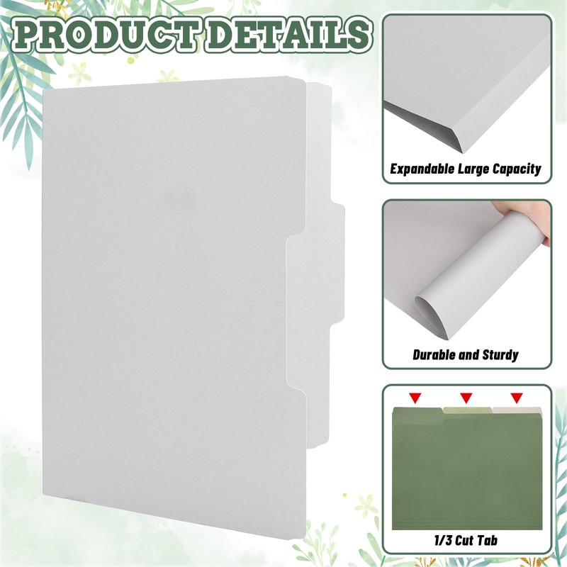 Whaline 24 Pack Green Brown File Folders Letter Size 6