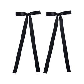 2PCS Silky Satin Hair Bows Hair Clip Ribbon Accessories Ponytail Holder Hair Bow for Women Girls Teens (Lavender)