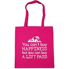 Hippowarehouse You can't buy happiness but you can buy a lift pass ski Tote Shopping Gym Beach Bag 42cm x38cm, 10 litres