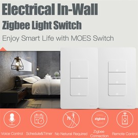 Tuya Zigbee Intelligent Home Switch SpringBack Light Switch Voice Control APP Wireless Remote Control Switch Compatible with Alexa and  Assistant