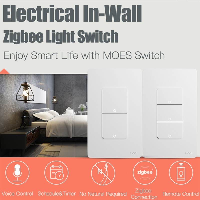 Tuya Zigbee Intelligent Home Switch SpringBack Light Switch Voice Control