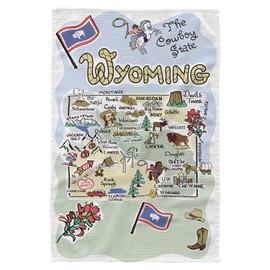 Fish Kiss® Wyoming Map - Toalla de cocina súper absorbente, 16 x 24 pulgadas, Wyoming Map - Paño de cocina Wyoming Map, Paño de cocina Wyoming Map, Paño de eructo para bebé, Wyoming Map Bar Toalla de barra