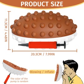 TitTees Football Push Bubbles Pop Fidget Toys for Kids, 8 in Inflatable Silicone Footballs Squeeze Toy with Pump - Stress Balls Sensory Toys Birthday Party Favors for Kids, Fun Outdoor Toss Games