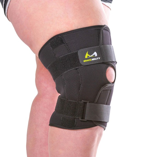 BraceAbility Plus Size Knee Brace - Bariatric Men and Women's Patellar Instability Wrap for Extra Large Legs and Bigger Thighs, Meniscus Tears, Osteoarthritis, Tendonitis, Obesity Kneecap Pain (9XL)