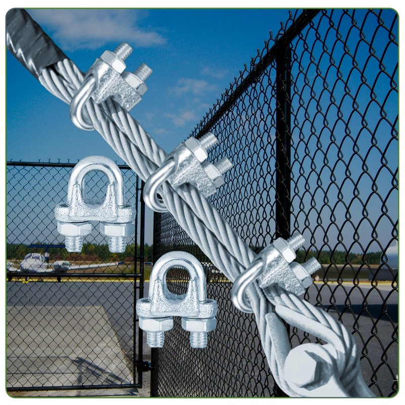 25 Pcs M10 Wire Rope Clip Clamps, 3/8" U-Bolt Saddle