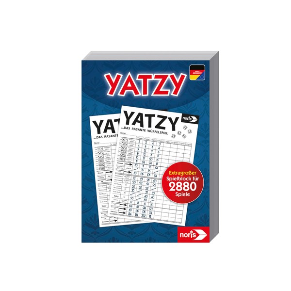 Noris 606194320 – Yatzy Spielblock im Maxi Format 14,5 x