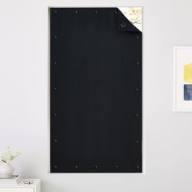 RYB HOME Blackout Blinds for Bedroom - Easy Install with Suction Cups Privacy Temporary Blinds for Ceiling Windows Cover Travel Kids Nursery French Door Loft, W51 x L78, 1 Pc, Black,New