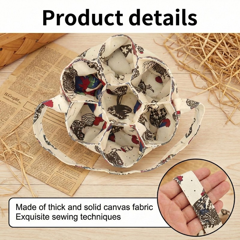 2 Pcs Egg Basket for Gathering Fresh Eggs, Mini Canvas