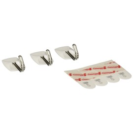 Command 17067ES General Purpose Wire Hooks, Small, 0.5lb Cap, White, 3 Hooks & 4 Strips per Pack