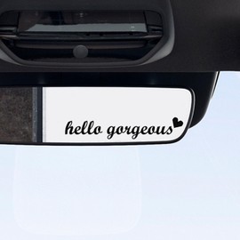 3 x Hello Gorgeous Rearview Mirror Decal - Car Mirror Decal, Affirmation Car Stickers, Car Window Decal, Vinyl Car Decals for Women, Water Bottle Stickers, Vinyl Tumbler Decal Car Accessories