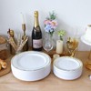 Moretoes 100PCS Gold Plastic Plates Disposable,Party Plates White Gold Rim,