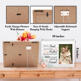valucise Aunt Pictures Frame, Best Aunt Photo Frame, Aunt Birthday Gifts From Niece, Mothers Day Christmas Appreciation Gifts for Auntie, Farmhouse Home Living Room Bedroom Office Decoration -57