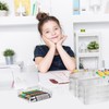 BeapTcely 30 Pcs Plastic Crayon Box with Hinged Lid Clear
