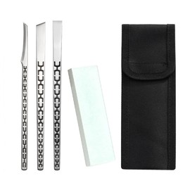 3PCS Stainless Steel Ingrown Toenail Pedicure Knife Set, Professional Pedicure Tool Peeling Knife for Nail Corn Callus(with Whetstone)