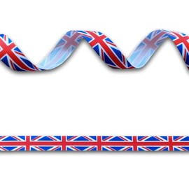 2 Yards (1.82 metres) Union Jack UK Flag Grosgrain Ribbon 16mm Wide, Ideal for Craft Projects, Scrapbooking, DIY Hair Bows, Present Wrapping etc.