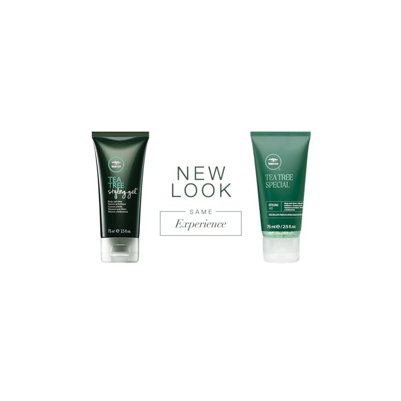 Tea Tree Styling Gel, Fijación Media, Acabado de Alto Brillo,
