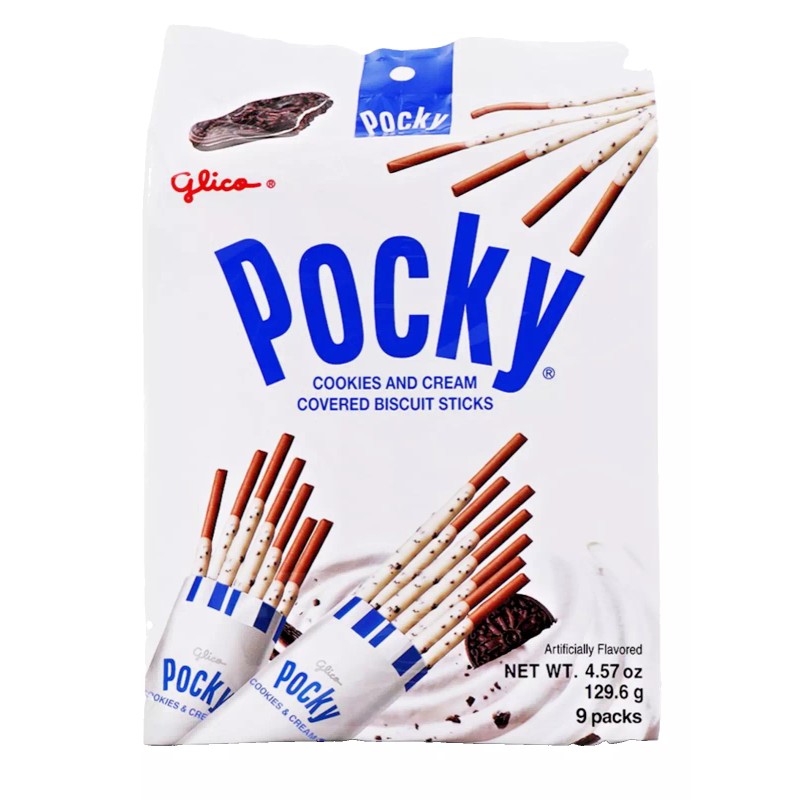 Glico Pocky Cookies and Cream Covered Biscuit Sticks 4.57oz (9