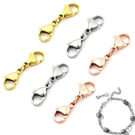Lobster Claw Clasp (6 Pcs) 0.5 inch (12 mm) Necklace Clasps Accessory Parts Lobster Clasp End Parts Jewelry Anklet Hardware Clasps Necklace Bracelet Anklet Hardware Extension Hardware DIY Craft Making