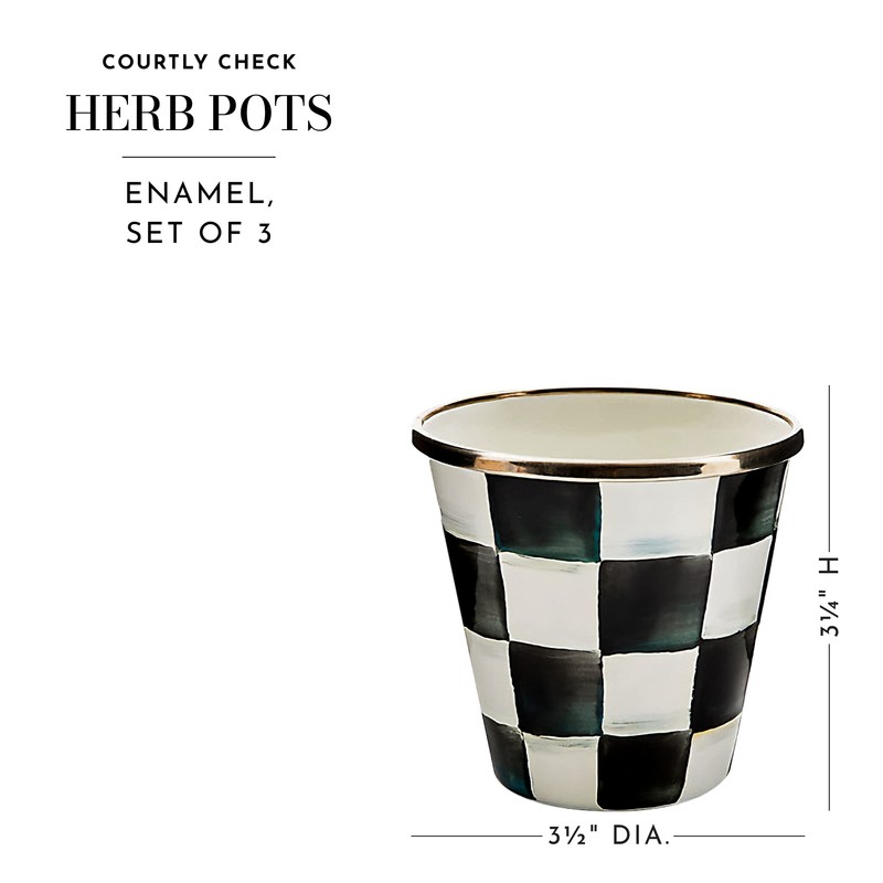 MACKENZIE-CHILDS Enamel Herb Pots, Small Plant Pots for Herbs or
