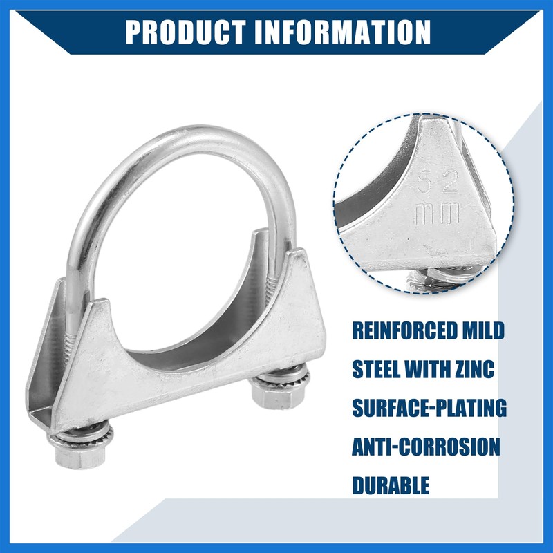 VekAuto Round U Bolt Muffler Exhaust Clamps for Car /