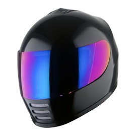 WOW Motorcycle Full Face Helmet Street Bike BMX MX Youth Kids Glossy Black