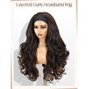 Long Yaki Curly Headband Wigs For Black Women Half Wig