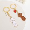 BT Bear Dog Keychain,Cute Metal Keychain,Bag Charm, Brown Poodle