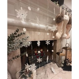 10 PCS Snowflake Garland | Christmas Snowflake Party Streamers | Xmas Winter Wonderland Hanging Snowflakes | Christmas Snowflake Hanging Decorations| Holiday Snowflake Garland| by Bashout