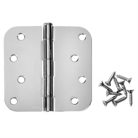 Cosmas Polished Chrome Door Hinge 4" Inch x 4" Inch with 5/8" Inch Radius Corners - 24084
