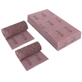 Sruhrak Pack of 25 sanding grids, reticulated Velcro, 115 x 230 mm sandpaper, 120 grit, sanding discs for drywall sanders, random orbital sanders