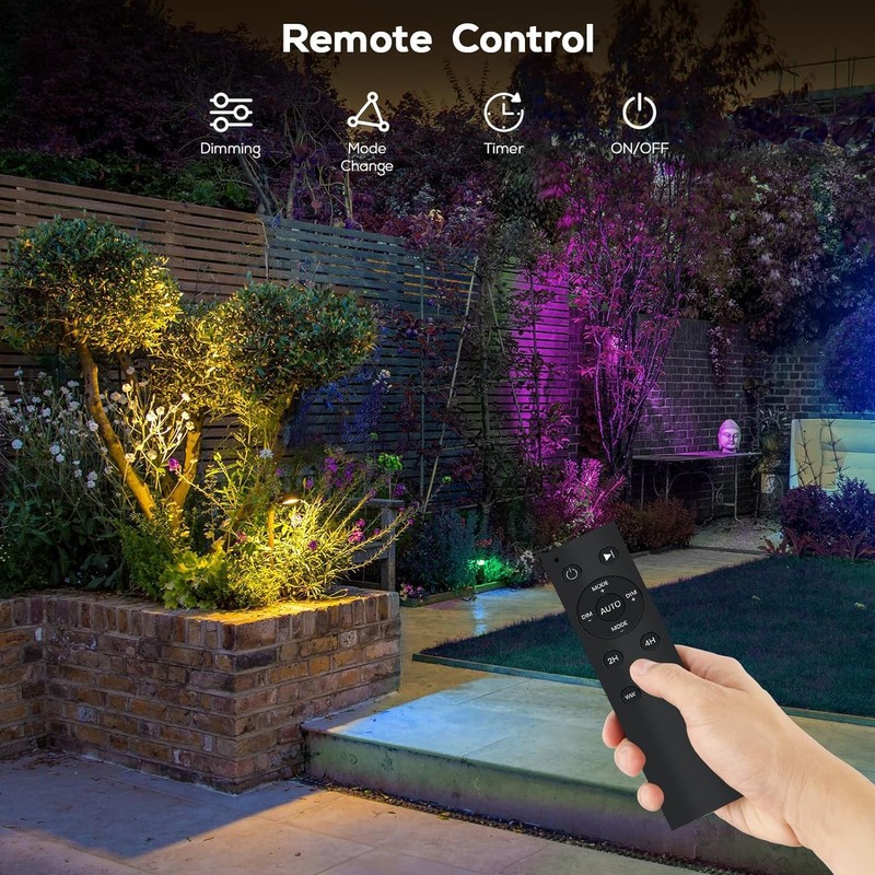 ZYAN 8 Pack 36W Smart Landscape Lights, RGBW Color Changing