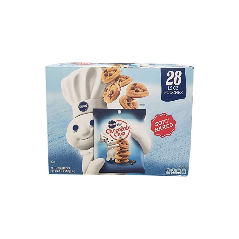 Pillsbury Mini Chocolate Chip Cookies 28 X 1.5 Oz Net