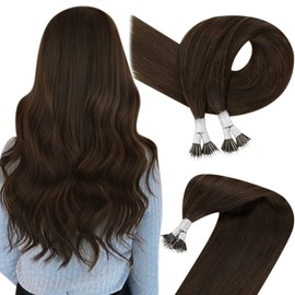 Easyouth Nano Ring Extensions Real Hair 22 Inch 50 Pieces 50 g Colour Darkest Brown Pre Bonded Hair Extensions Nano Ring