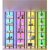 VIMBER VIMBER 6-Tier Corner Shelf with LED Light, Industrial Corner