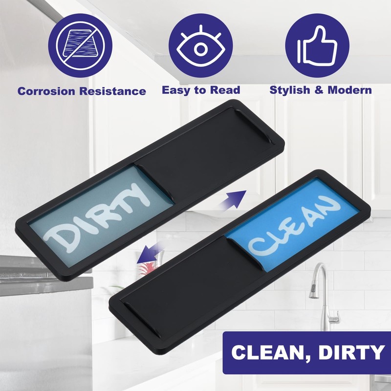 PATIKIL Dishwasher Magnet Clean Dirty Sign, 7 x 2 Inch