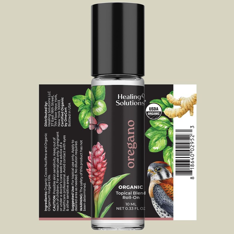 Healing Solutions (2 Pack) USDA Certified Organic Oregano Essential Oil